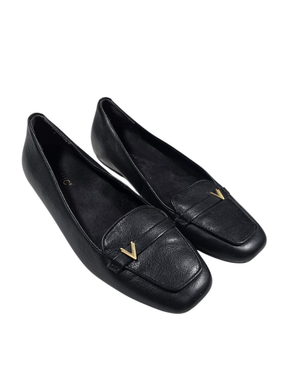 Vionic Hayes Black Leather Slip On Loafers sz 9.5